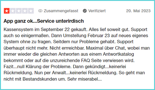 SumUp Bewertung auf Trustpilot