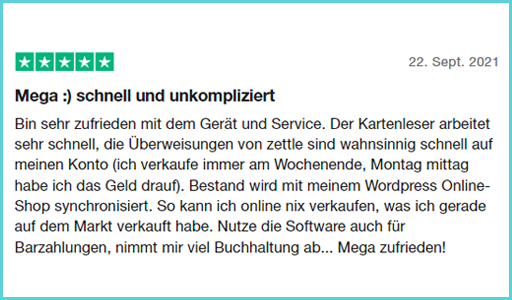 Zettle Bewertung auf Trustpilot